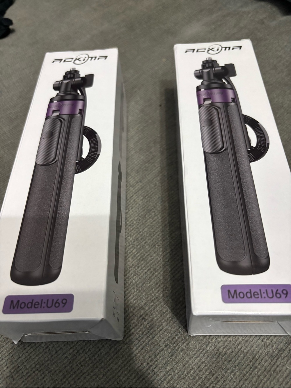 Ackima U69 Tripod Selfie Stick - Black & Purple